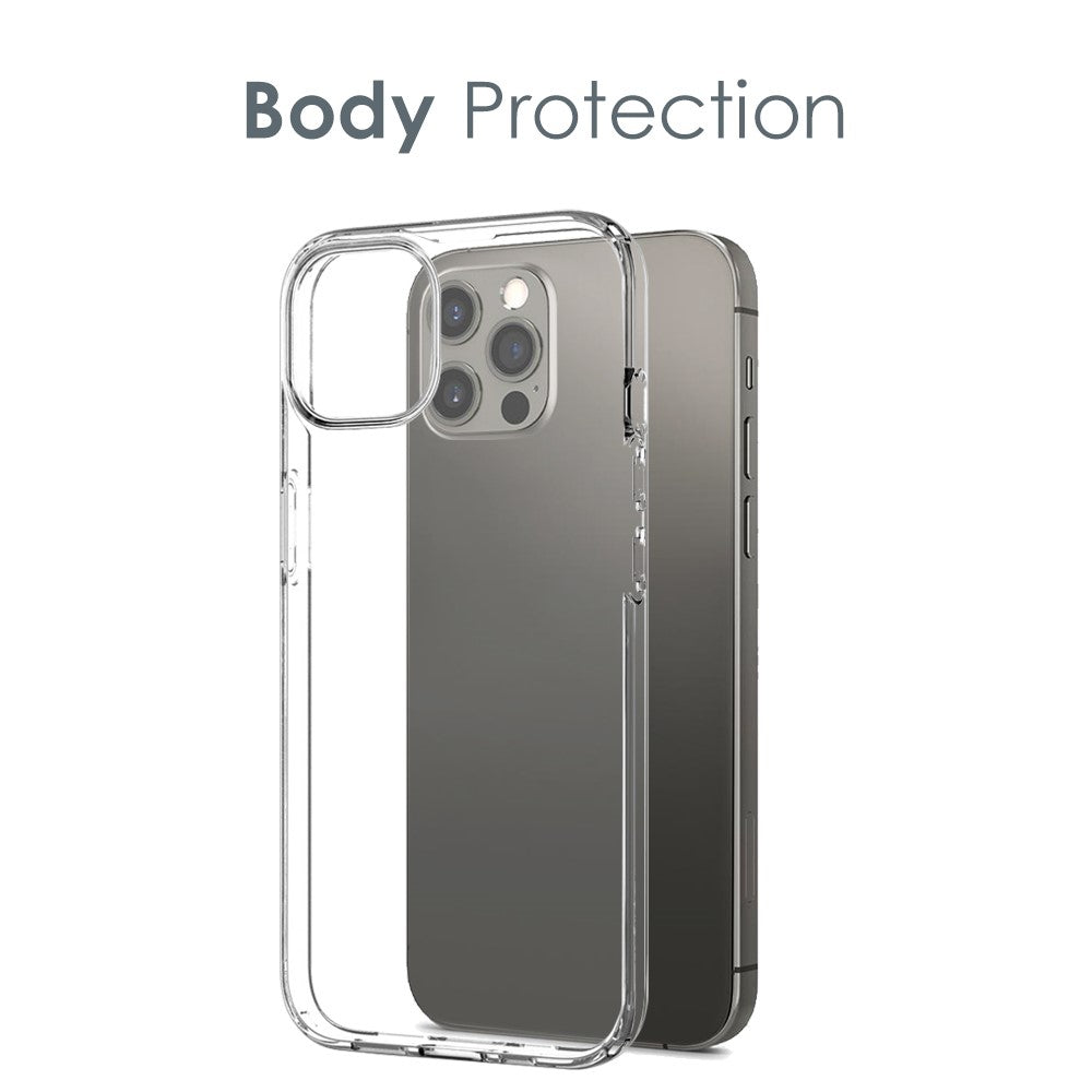 NORTHJO For iPhone 12 Pro 6.1 inch Tempered Glass Screen Protector Back Camera Lens Cover Soft TPU Phone Case