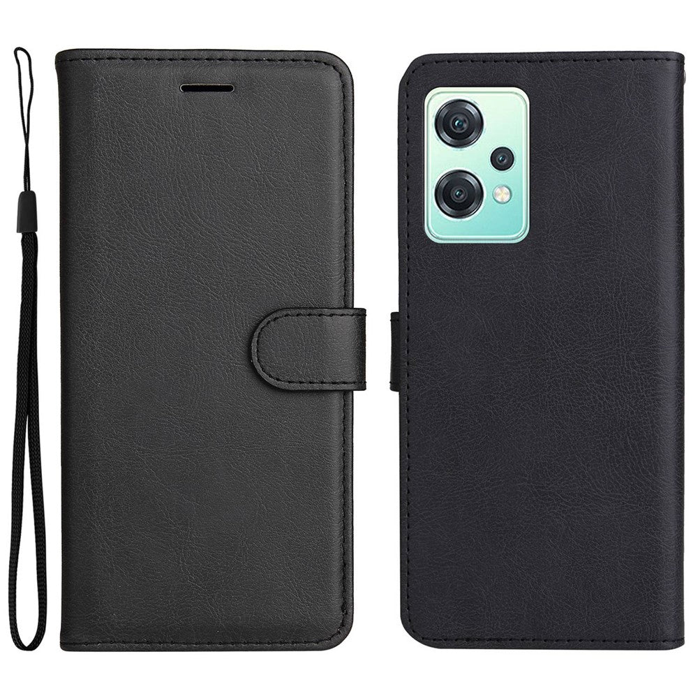For OnePlus Nord CE 2 Lite 5G Case Solid Color Leather Mobile Cover Wallet Stand with Strap