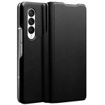 QIALINO För Samsung Galaxy Z Fold3 5G Nappatextur Äkta Läder Anti-fall mobilskal Folio Flip Skyddande Fodral med Pennhållare
