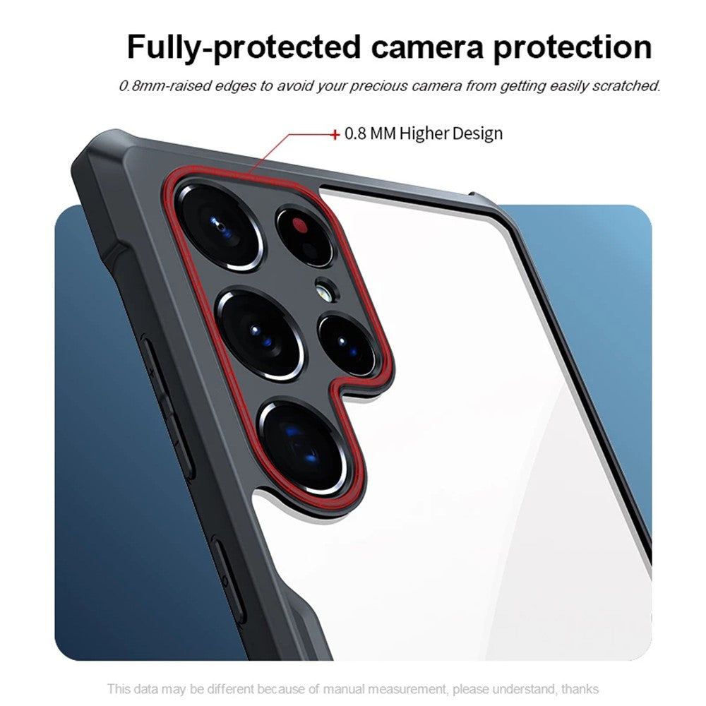 XUNDD för Samsung Galaxy S22 Ultra 5G Precisa utskärningar i hörnen Fallskyddande mobilskal Akrylbaksida + TPU-stötfångarram mobilskal