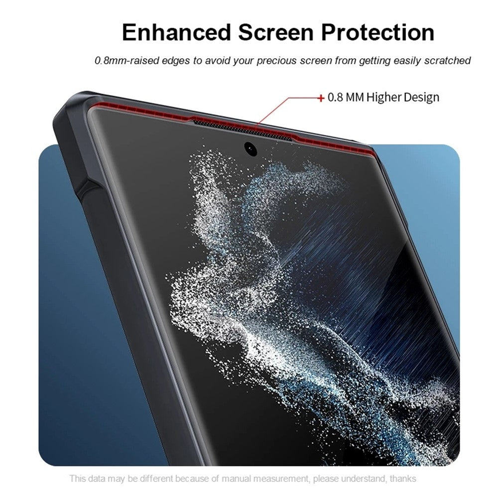 XUNDD för Samsung Galaxy S22 Ultra 5G Precisa utskärningar i hörnen Fallskyddande mobilskal Akrylbaksida + TPU-stötfångarram mobilskal