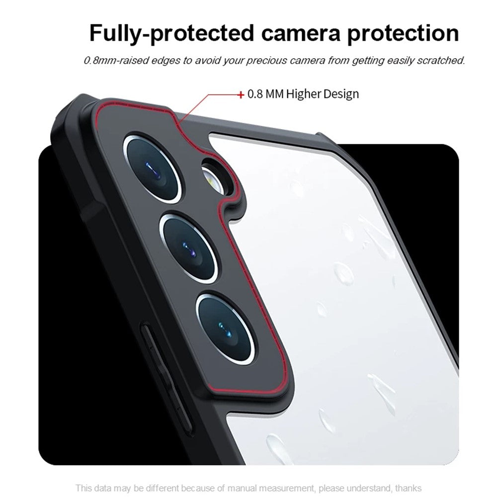 XUNDD for Samsung Galaxy S22+ 5G Lens Protection Corner Anti-fall Phone Case Acrylic Back + TPU Bumper Frame Protective Phone Shell