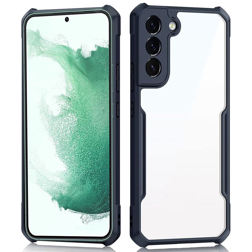 XUNDD for Samsung Galaxy S22+ 5G Lens Protection Corner Anti-fall Phone Case Acrylic Back + TPU Bumper Frame Protective Phone Shell