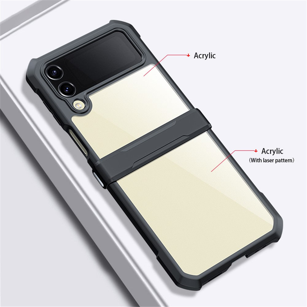 XUNDD til Samsung Galaxy Z Flip3 5G telefoncover i akryl + TPU med forstærkede hjørner, stødsikkert cover med beskyttelsesbarre