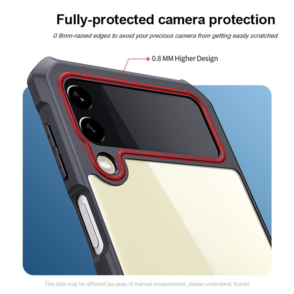 XUNDD til Samsung Galaxy Z Flip3 5G telefoncover i akryl + TPU med forstærkede hjørner, stødsikkert cover med beskyttelsesbarre