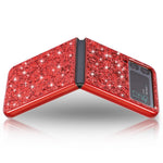 For Samsung Galaxy Z Flip4 5G Glitter Sparkling Case Electroplating TPU Frame Hard PC Back Anti-Slip Protective Cover