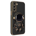 For Samsung Galaxy S22+ 5G Scratch-resistant TPU Electroplating Phone Case Astronaut Kickstand Shockproof Cover