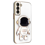 For Samsung Galaxy S22+ 5G Scratch-resistant TPU Electroplating Phone Case Astronaut Kickstand Shockproof Cover