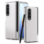 For Samsung Galaxy Z Fold4 5G Hard PC Hinge Design Phone Case Drop-proof Cover with Tempered Glass Screen Protector + Stylus Pen