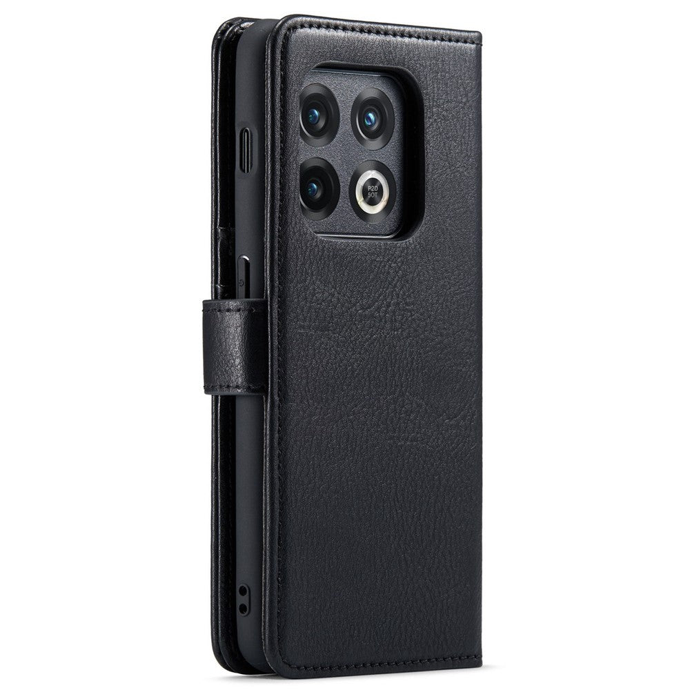 DG.MING Splitläderfodral till OnePlus 10 Pro 5G, stötsäkert avtagbart mobilmobilfodral med plånboksställ