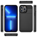 For iPhone 14 Pro 6.1 inch Anti-scratch Phone Case with Sliding Card Holder Smooth Surface PC + TPU Hybrid Phone Shell