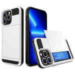 For iPhone 14 6.1 inch Drop-proof Phone Case PC + TPU Hybrid Shell with Sliding Cover Design Card Slot