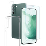 NORTHJO blødt TPU-etui til Samsung Galaxy S22 5G med ridsefast skærmbeskytter af hærdet glas og beskyttelse til bagkameraets linse