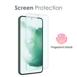 NORTHJO blødt TPU-etui til Samsung Galaxy S22 5G med ridsefast skærmbeskytter af hærdet glas og beskyttelse til bagkameraets linse
