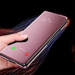 For Samsung Galaxy Z Fold4 5G PC Mirror Surface View Window Case Stand Auto-absorbed Magnetic Anti-fall Phone Cover