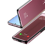 For Samsung Galaxy Z Fold4 5G PC Mirror Surface View Window Case Stand Auto-absorbed Magnetic Anti-fall Phone Cover