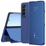 For Samsung Galaxy Z Fold4 5G PC Mirror Surface View Window Case Stand Auto-absorbed Magnetic Anti-fall Phone Cover