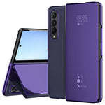 For Samsung Galaxy Z Fold4 5G PC Mirror Surface View Window Case Stand Auto-absorbed Magnetic Anti-fall Phone Cover