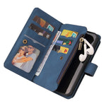 For iPhone 14 Pro Max Zipper Wallet Case with 15 Card Slots and Strap Leather Phone Cover