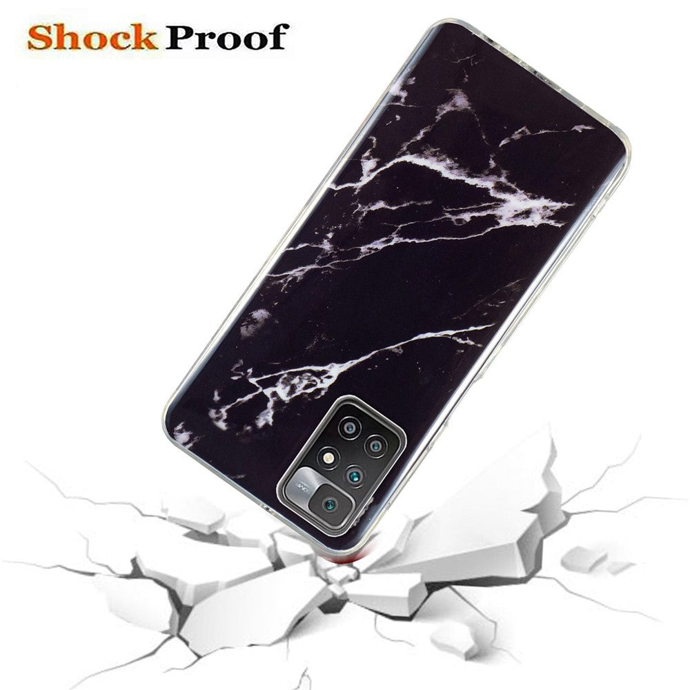 For Xiaomi Redmi 10/10 2022/10 Prime/Note 11 4G (MediaTek) IMD Marble Pattern Soft TPU Phone Cover  Shockproof Anti-scratch Case