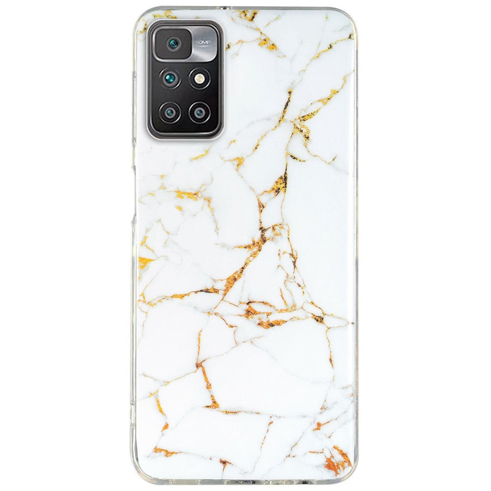 For Xiaomi Redmi 10/10 2022/10 Prime/Note 11 4G (MediaTek) IMD Marble Pattern Soft TPU Phone Cover  Shockproof Anti-scratch Case