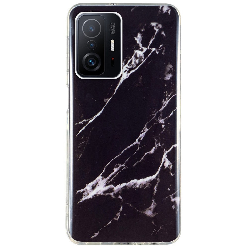 For Xiaomi 11T Pro 5G/11T 5G Smart Phone Soft TPU Protective Cover IMD Marble Pattern Drop-proof Case