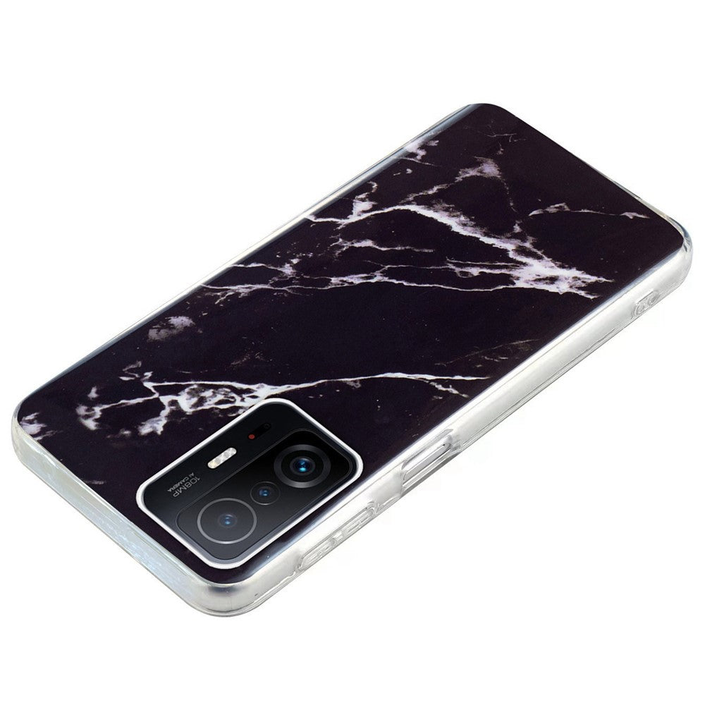 For Xiaomi 11T Pro 5G/11T 5G Smart Phone Soft TPU Protective Cover IMD Marble Pattern Drop-proof Case