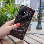 For Xiaomi 11T Pro 5G/11T 5G Smart Phone Soft TPU Protective Cover IMD Marble Pattern Drop-proof Case