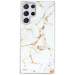 For Samsung Galaxy S22 Ultra 5G Phone Drop-proof Soft TPU Cover IMD Marble Pattern Anti-scratch Case