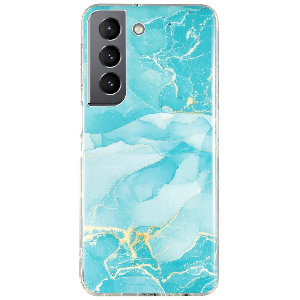 For Samsung Galaxy S22+ 5G Marble Pattern TPU Phone Back Cover IMD Process Protective Case