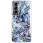For Samsung Galaxy S22+ 5G Marble Pattern TPU Phone Back Cover IMD Process Protective Case