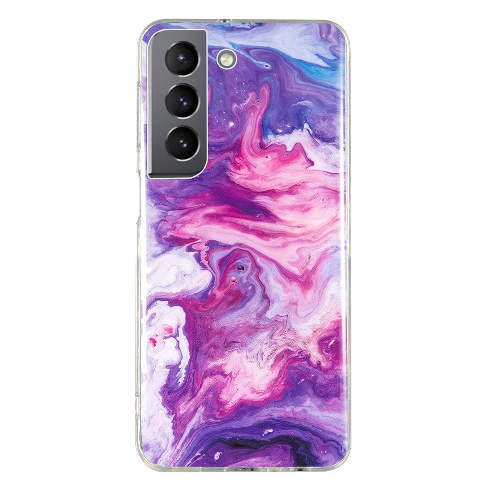 For Samsung Galaxy S22+ 5G Marble Pattern TPU Phone Back Cover IMD Process Protective Case