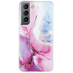 For Samsung Galaxy S22 5G Soft TPU IMD Marble Pattern Phone Cover Anti-scratch Anti-drop Back Case