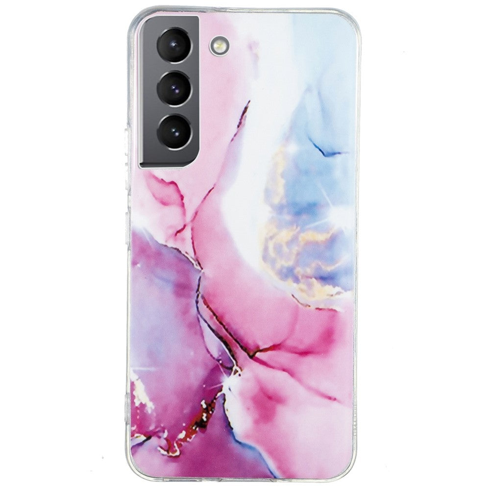 For Samsung Galaxy S22 5G Soft TPU IMD Marble Pattern Phone Cover Anti-scratch Anti-drop Back Case