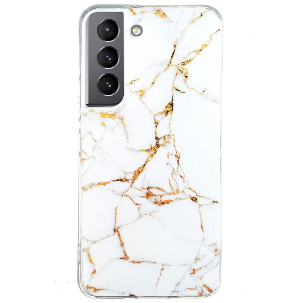 For Samsung Galaxy S22 5G Soft TPU IMD Marble Pattern Phone Cover Anti-scratch Anti-drop Back Case
