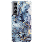 For Samsung Galaxy S22 5G Soft TPU IMD Marble Pattern Phone Cover Anti-scratch Anti-drop Back Case