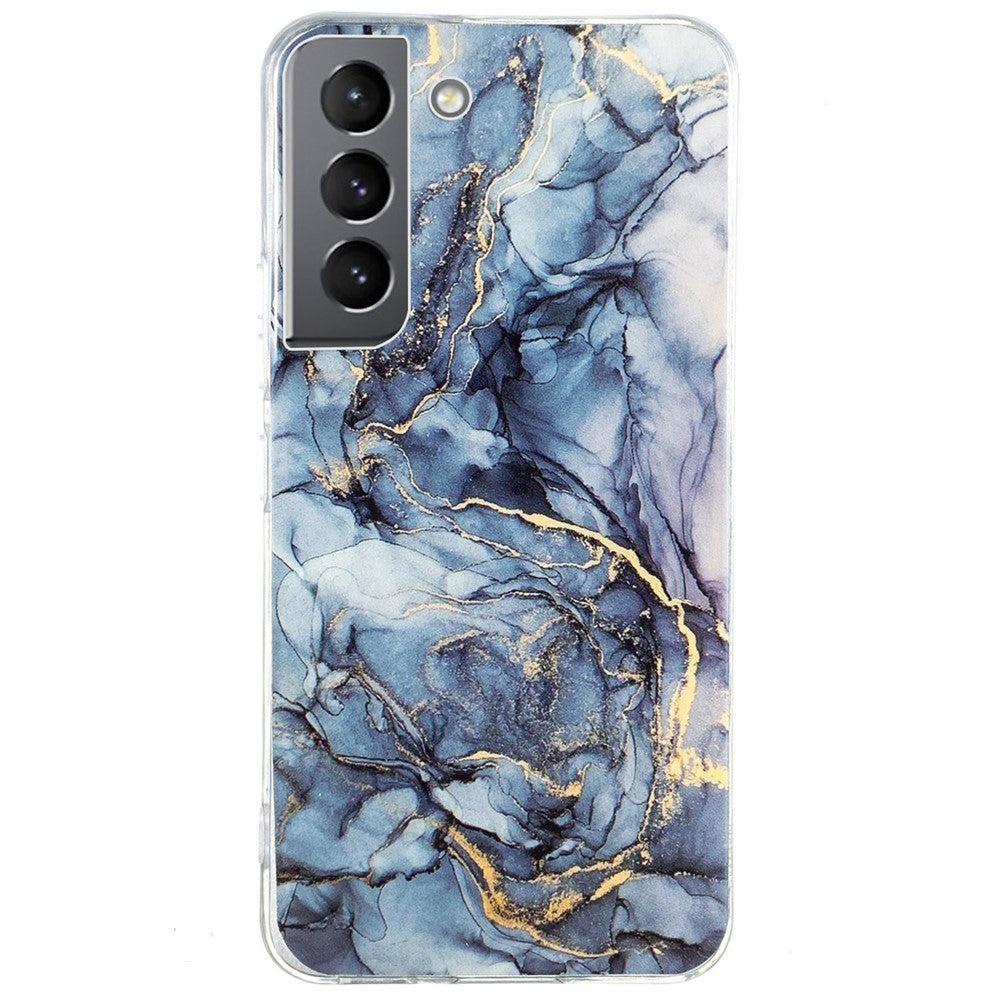 For Samsung Galaxy S22 5G Soft TPU IMD Marble Pattern Phone Cover Anti-scratch Anti-drop Back Case