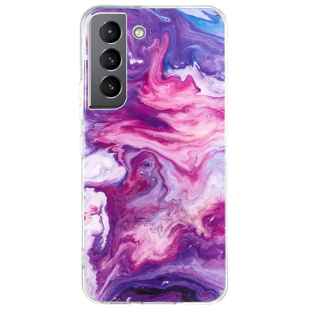 For Samsung Galaxy S22 5G Soft TPU IMD Marble Pattern Phone Cover Anti-scratch Anti-drop Back Case