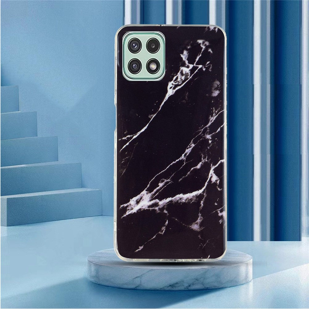 Til Samsung Galaxy A22 5G (EU Version) Blødt TPU Telefonbagcover IMD Marmormønster Beskyttende Etui