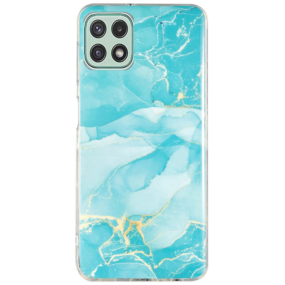 Til Samsung Galaxy A22 5G (EU Version) Blødt TPU Telefonbagcover IMD Marmormønster Beskyttende Etui