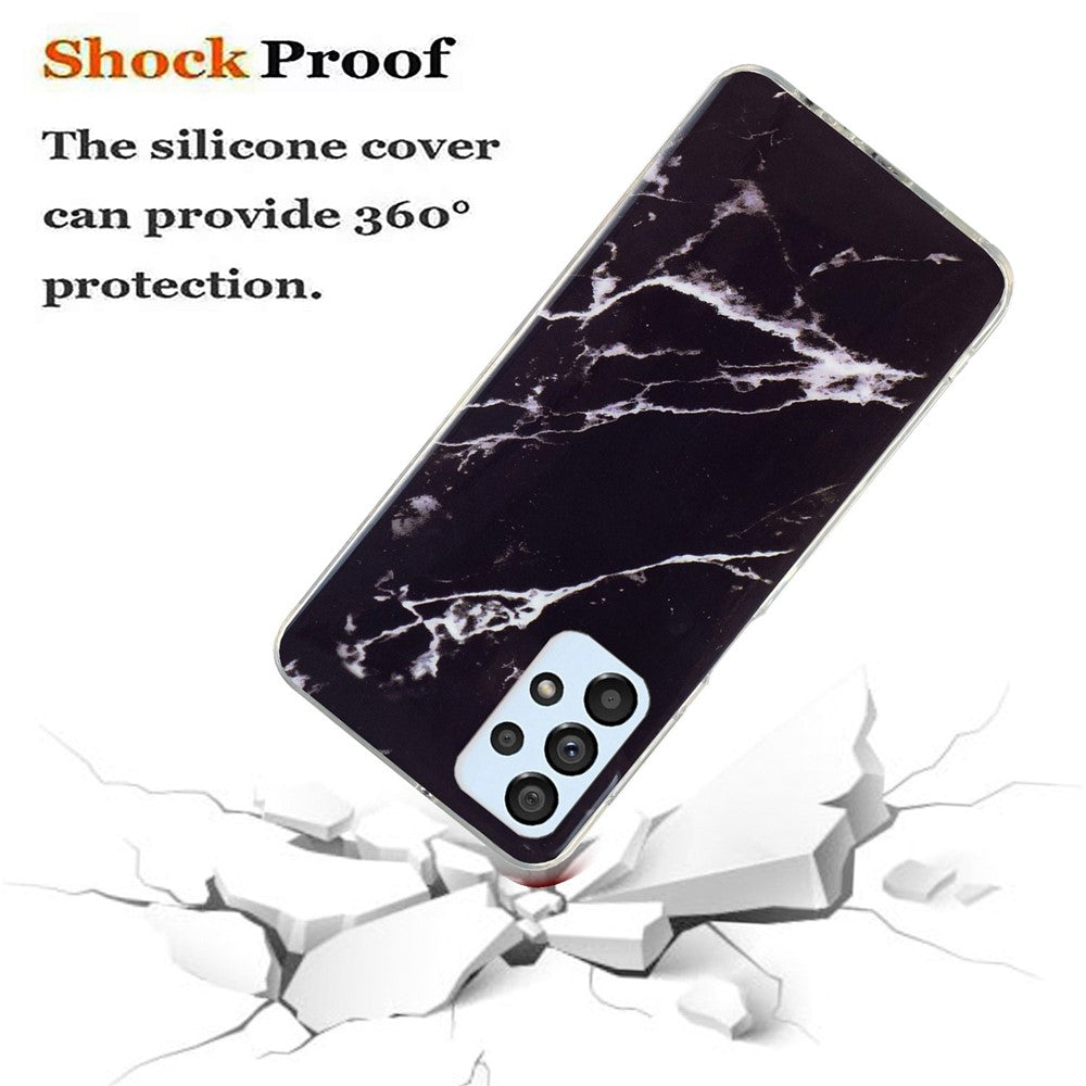 For Samsung Galaxy A52 4G/A52 5G/A52s 5G IMD TPU Phone Back Cover Drop-proof Marble Pattern Case