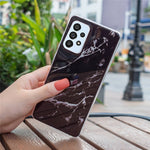 For Samsung Galaxy A52 4G/A52 5G/A52s 5G IMD TPU Phone Back Cover Drop-proof Marble Pattern Case