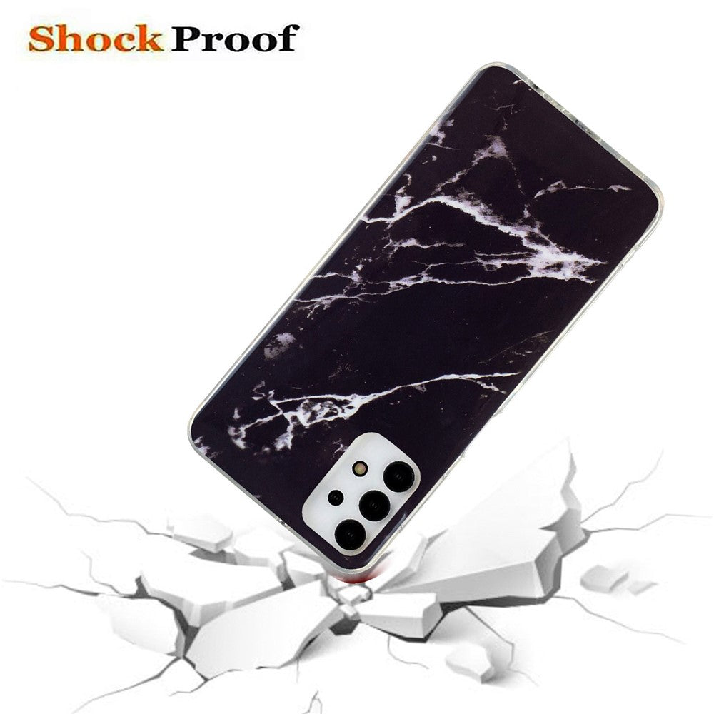 IMD Marmormønster TPU Cover til Samsung Galaxy A13 4G, Ridsefast Beskyttende Telefoncover