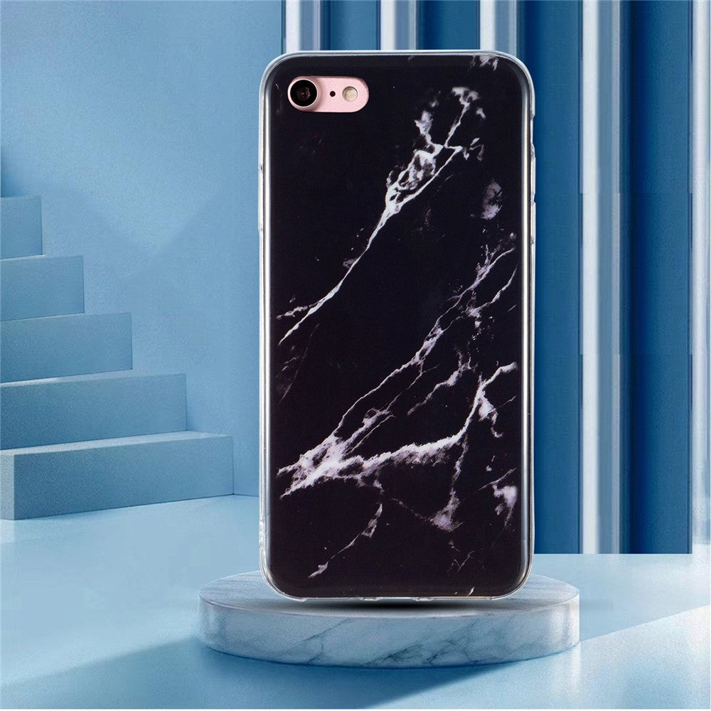 Til iPhone SE (2022)/(2020)/8/7 4,7 tommer Stilfuld Marmormønster IMD Telefoncover Anti-fald Blødt TPU Cover