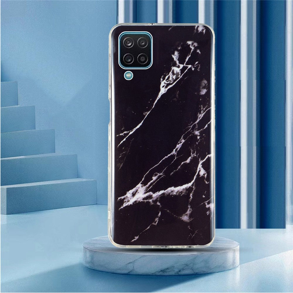 Samsung Galaxy A12 Flexibelt TPU-mobilskal Fallskydd Marmormönster IMD-mobilskal