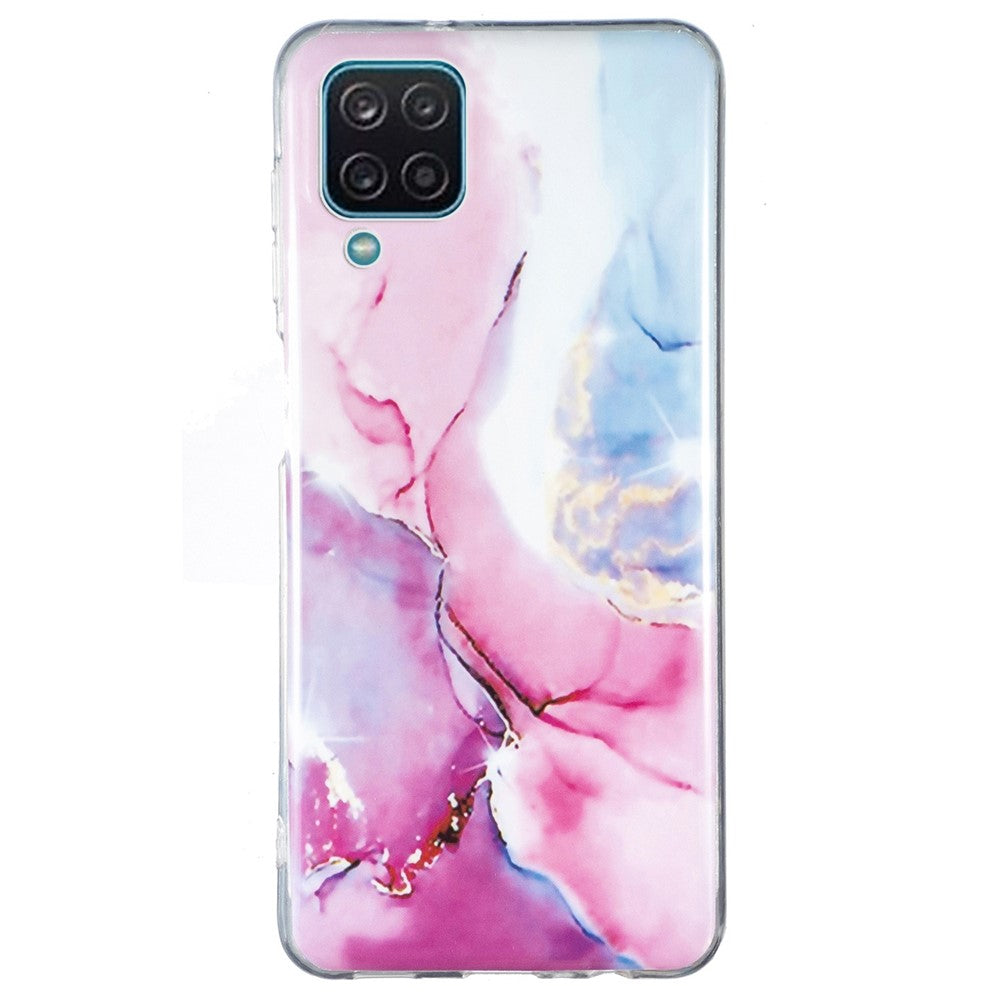 Samsung Galaxy A12 Flexibelt TPU-mobilskal Fallskydd Marmormönster IMD-mobilskal