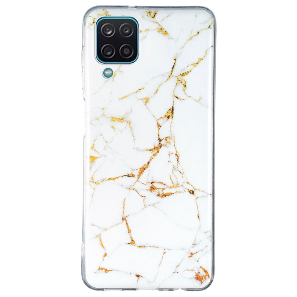 Samsung Galaxy A12 Flexibelt TPU-mobilskal Fallskydd Marmormönster IMD-mobilskal