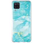 Samsung Galaxy A12 Flexibelt TPU-mobilskal Fallskydd Marmormönster IMD-mobilskal