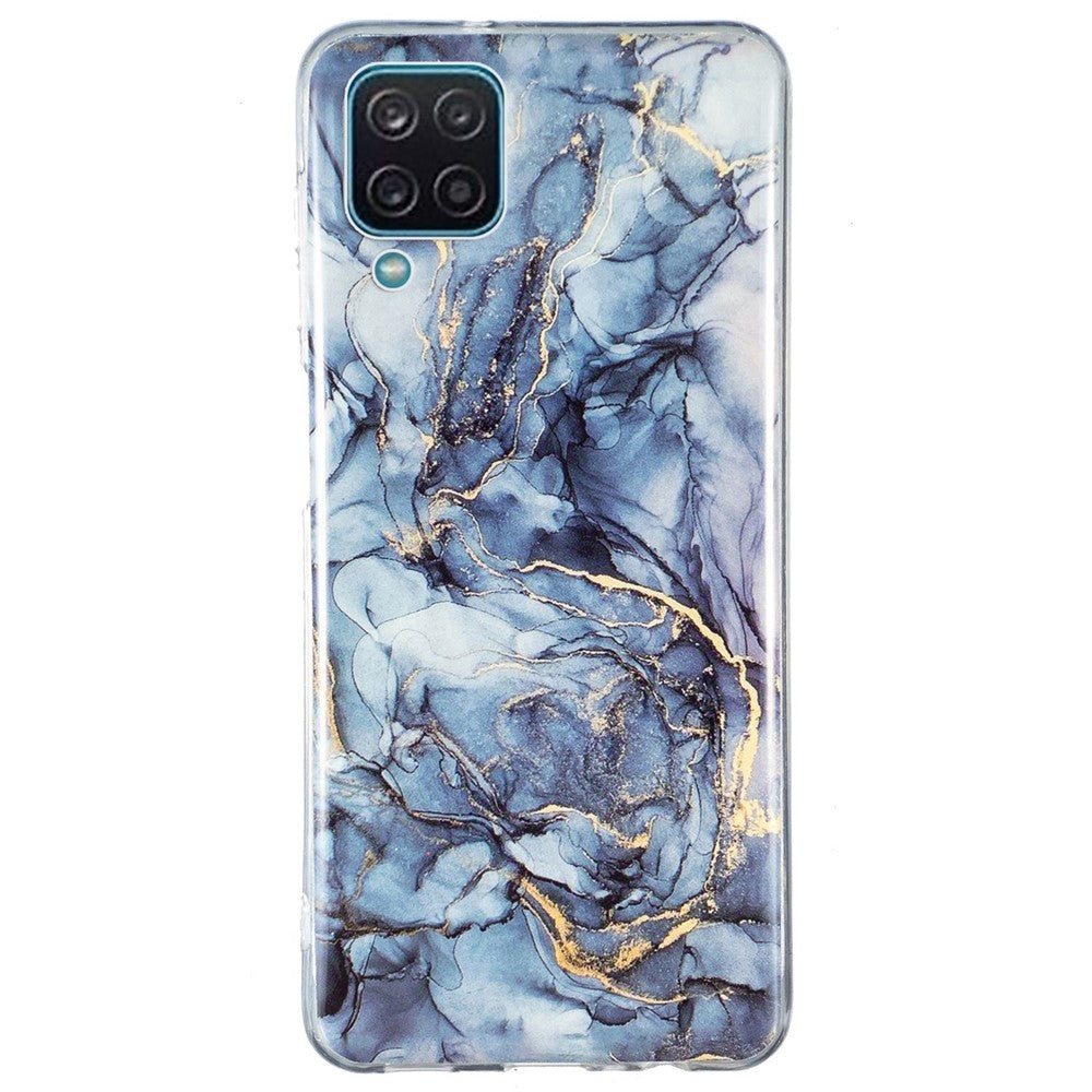 Samsung Galaxy A12 Flexibelt TPU-mobilskal Fallskydd Marmormönster IMD-mobilskal
