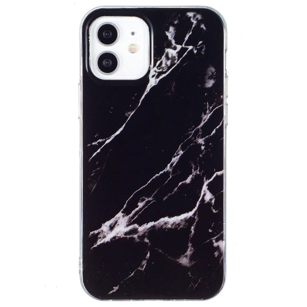 iPhone 12 mini 5,4 tum IMD marmormönster ultratunt mobilskal fallsäkert skyddande fodral